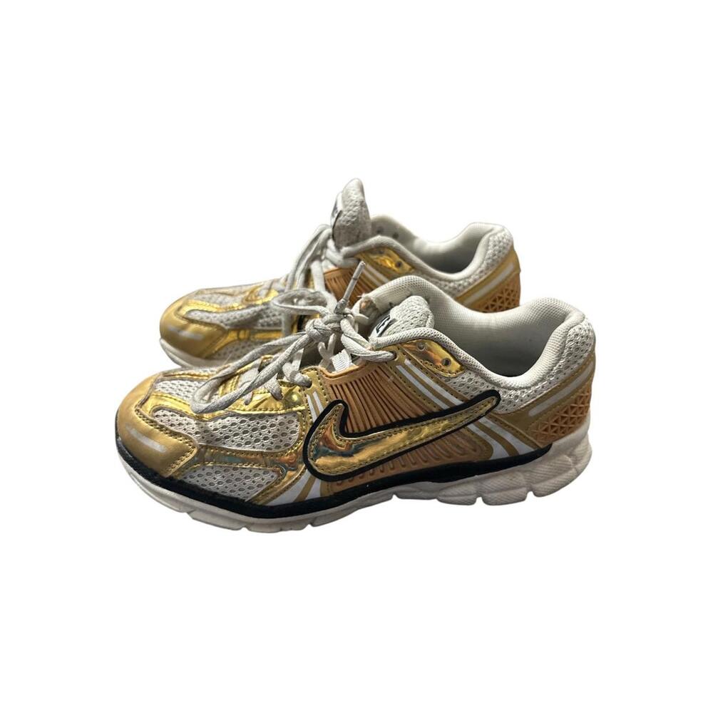 Nike Zoom Vomero 5 Metallic Gold White Running Sneakers Size 7Y